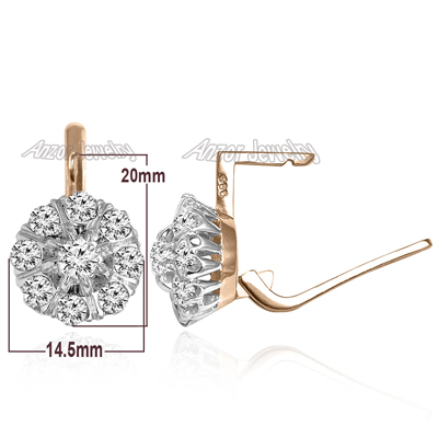 Russian Style Diamond Earrings Malinka 14k 585