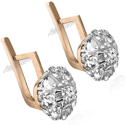 Russian Style Topaz Earrings Malinka 14k 585