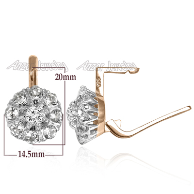 Russian Style Topaz Earrings Malinka 14k 585