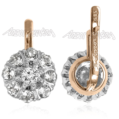 Russian Style Topaz Earrings Malinka 14k 585