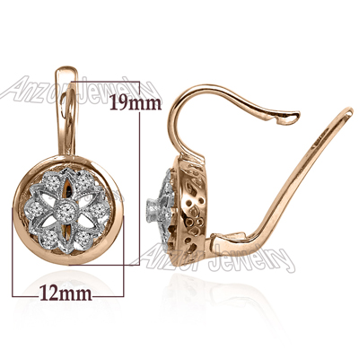 Russian Style Diamond Earrings 14k Gold 585