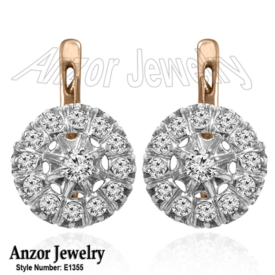 Russian Style Diamond Malinka Earrings 585 14K