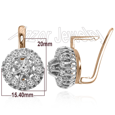Russian Style Diamond Malinka Earrings 585 14K