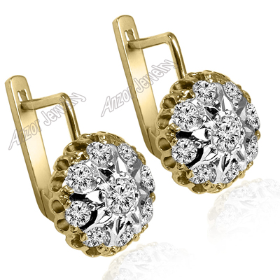 Russian Style Diamond Malinka Earrings 585 14K