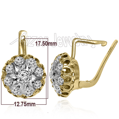 Russian Style Diamond Malinka Earrings 585 14K