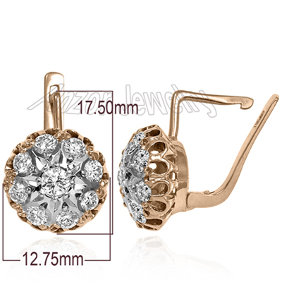 Russian Style Diamond earrings 14k Gold 585