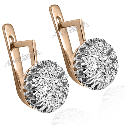 Russian Style Diamond Malinka Earrings 585 14K