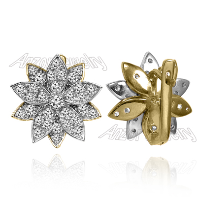 14k Gold Diamond Earrings Russian style