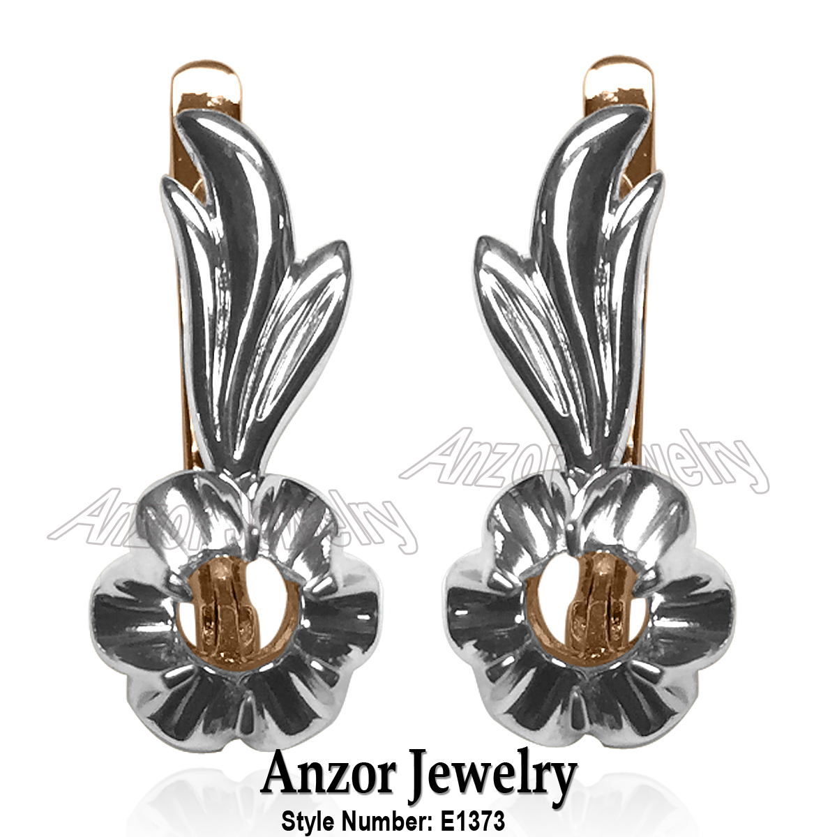 14k Gold Russian Style Semi-Mount Earrings