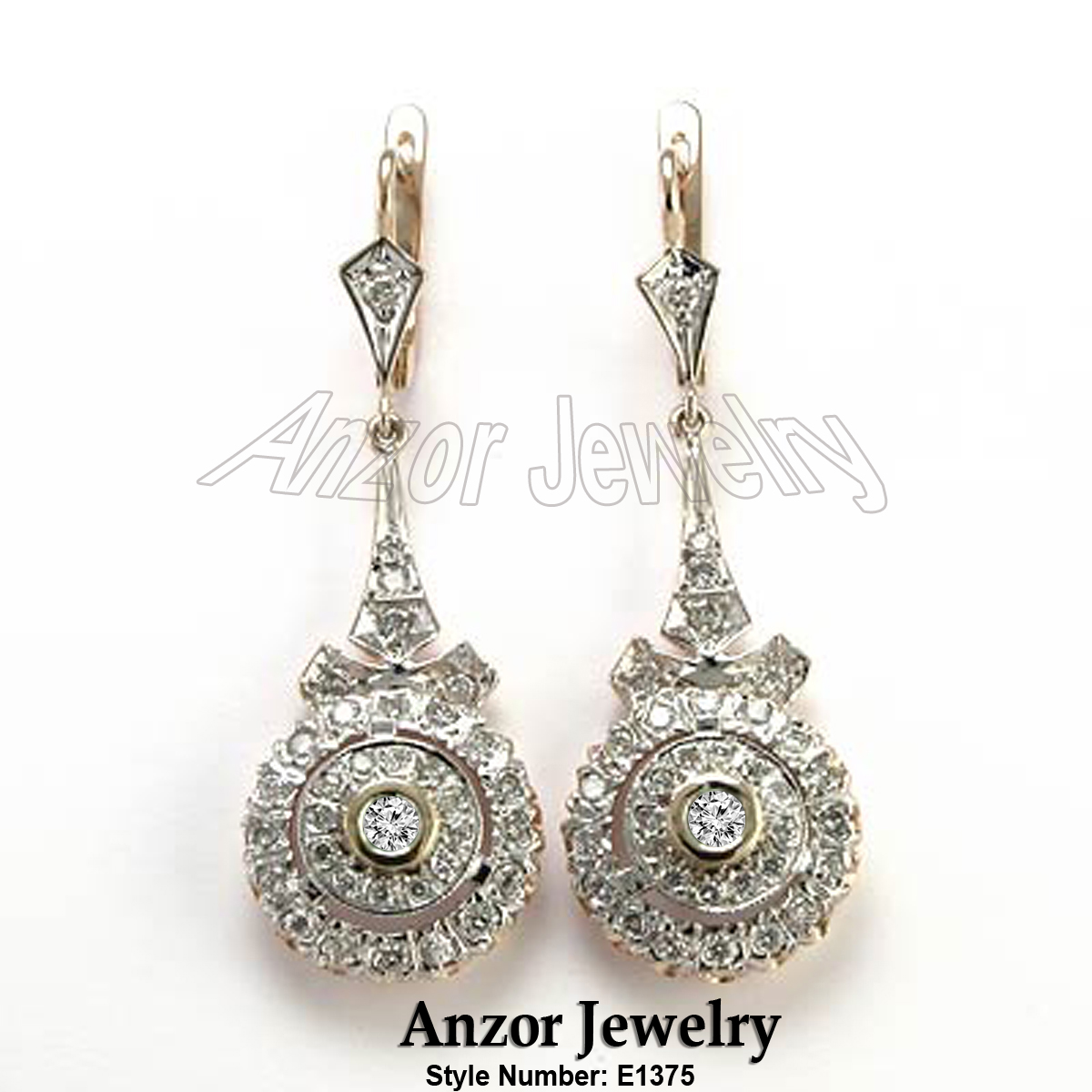 Russian style Diamond Chandelier Earrings 585