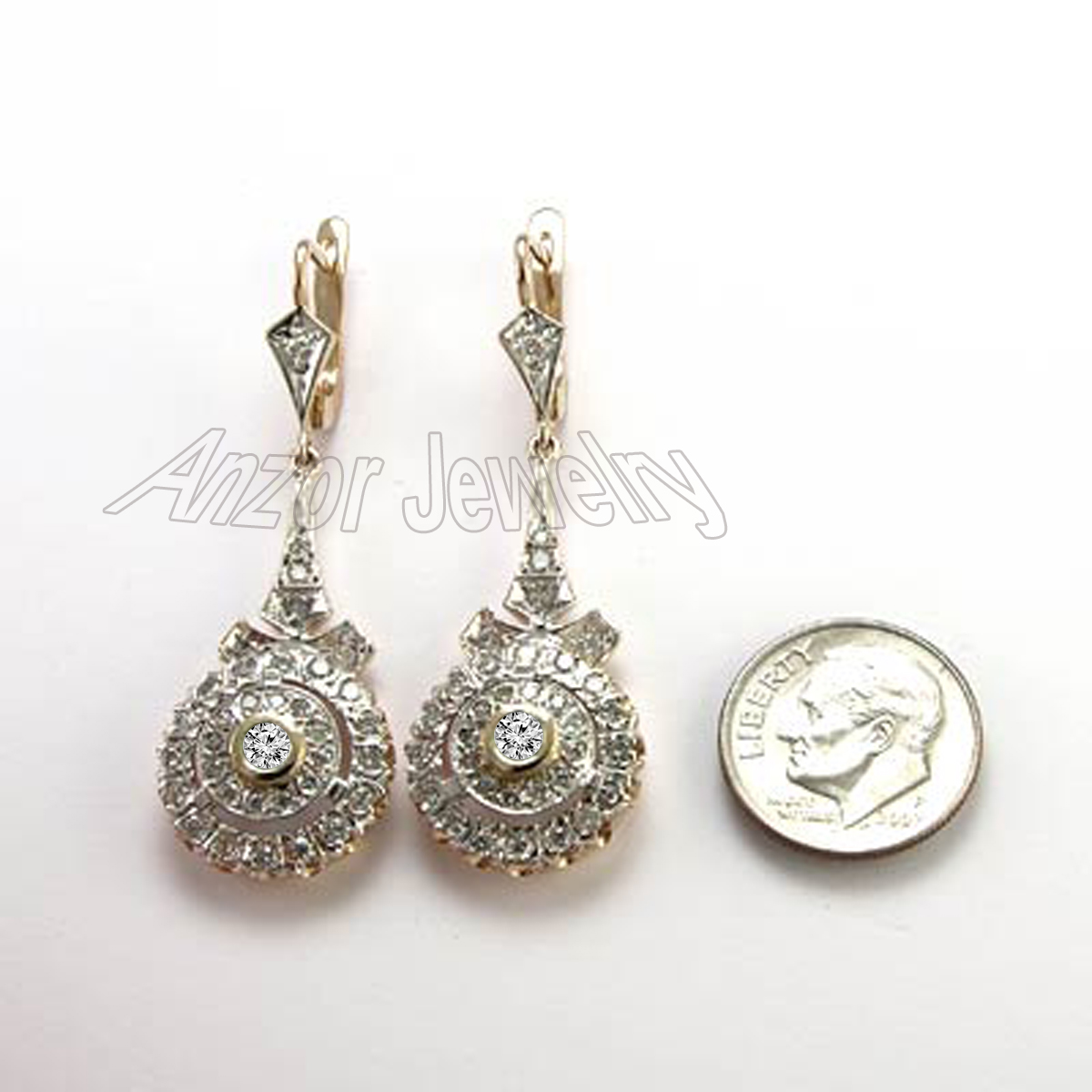 Russian style Diamond Chandelier Earrings 585