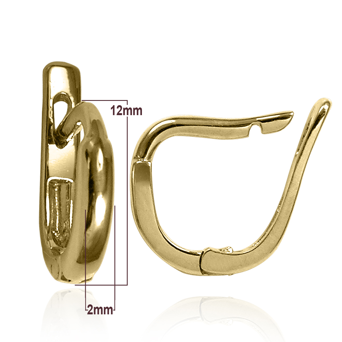Russian Style Earrings 14k Gold 12mm