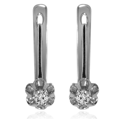 Russian Style Diamond Earrings 14K GOLD