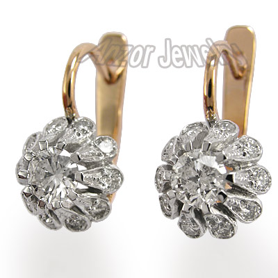 Russian Style Diamond Earrings Semi-Mount 14k