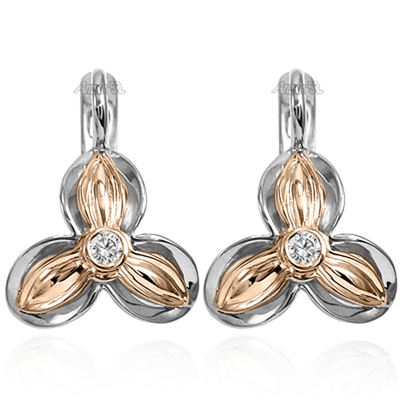 Russian Vintage Style Earrings 14k gold