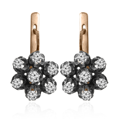 Russian Style Diamond Earrings 14k