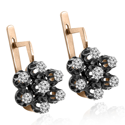 Russian Style Diamond Earrings 14k