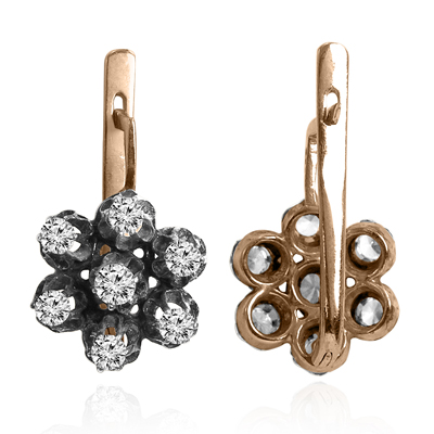 Russian Style Diamond Earrings 14k