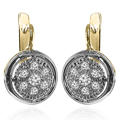 European Style Diamond Earrings 14k Gold 585