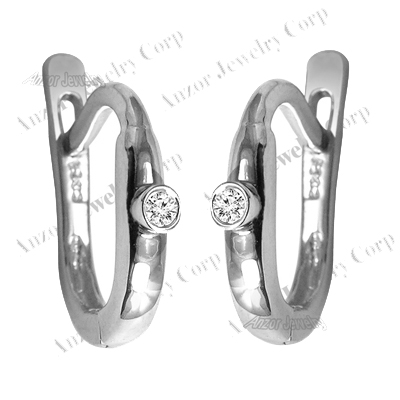 Russian Style Diamond Earrings 14k Gold 18mm