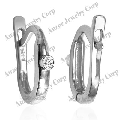 Russian Style Diamond Earrings 14k Gold 18mm