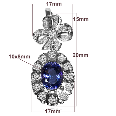 Russian Style Tanzanite & Diamond Earrings 14K