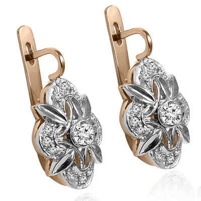 Russian Style Diamond Earrings 14k