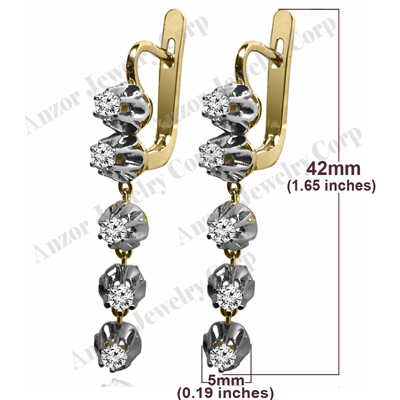 Vintage Style Diamond dangle Earrings 585