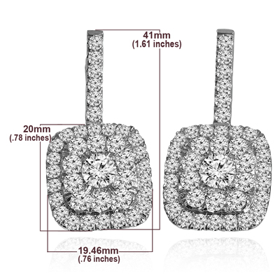 14k Gold Genuine Diamond Russian Style Earrings