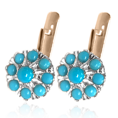 European Desig Turquoise Earrings malinka 585
