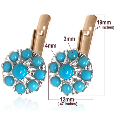 European Desig Turquoise Earrings malinka 585