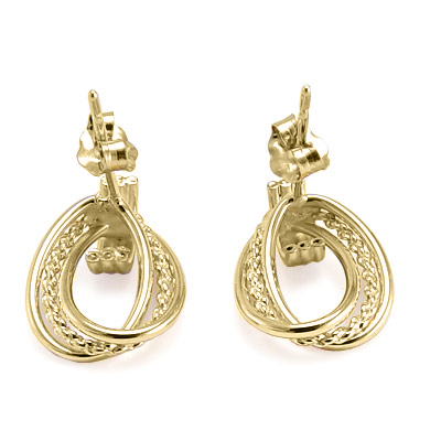 14k solid yellow Gold Oval Loop Earrings