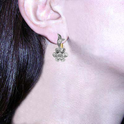 Russian style diamond earrings 585
