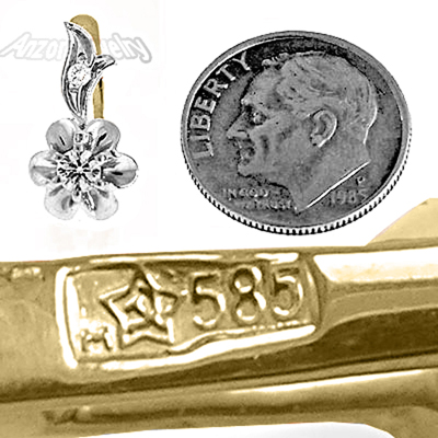 Russian style diamond earrings 585