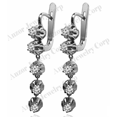Russian Vintage Style Diamond dangle earrings