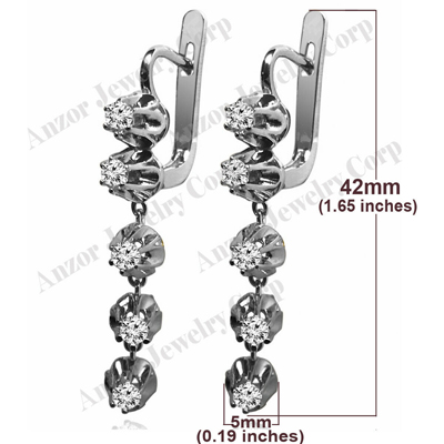 Russian Vintage Style Diamond dangle earrings