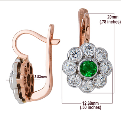 14k Gold Diamond Earrings Russian Jewelry