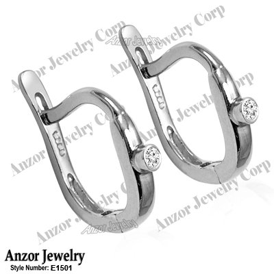 Russian Style Diamond Earrings 14k Gold 10mm
