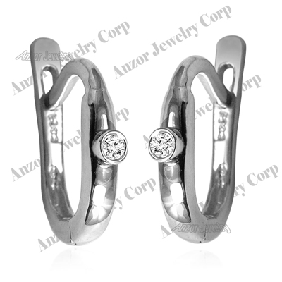 Russian Style Diamond Earrings 14k Gold 10mm
