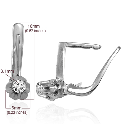 Russian Style Diamond Earrings 14K White Gold