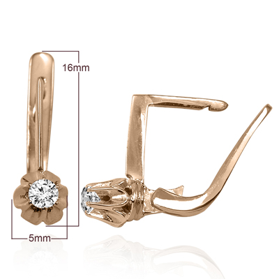 Russian Vintage Style Diamond Earrings 585