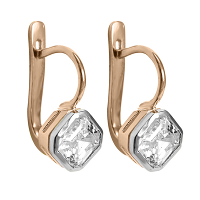 Russian Style Lab Grown Diamond Earrings 14k Gold