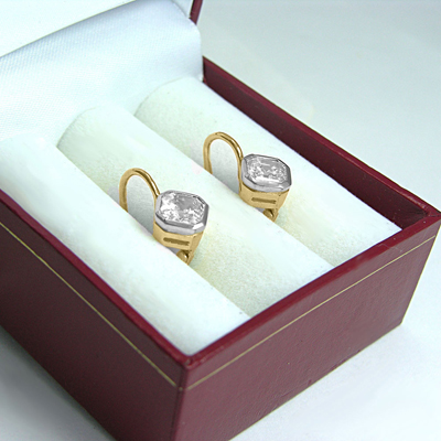 Russian Style Lab Grown Diamond Earrings 14k Gold