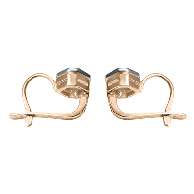Russian Style Blue Sapphire Earrings 14k Gold