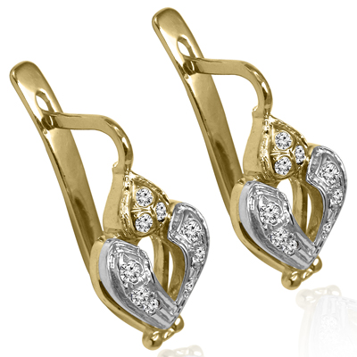 14k Russian Style Diamond Earrings