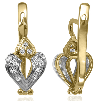 14k Russian Style Diamond Earrings