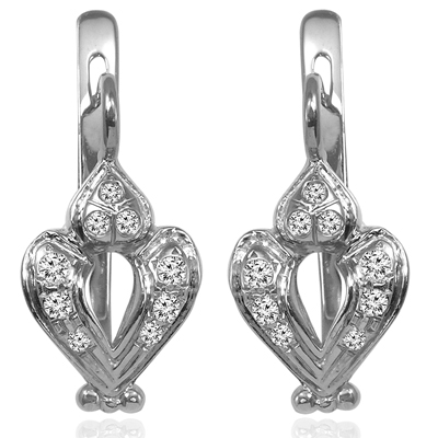 14k Gold Russian Style Diamond Earrings