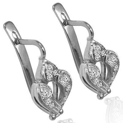 14k Gold Russian Style Diamond Earrings
