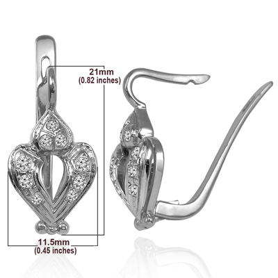 14k Gold Russian Style Diamond Earrings
