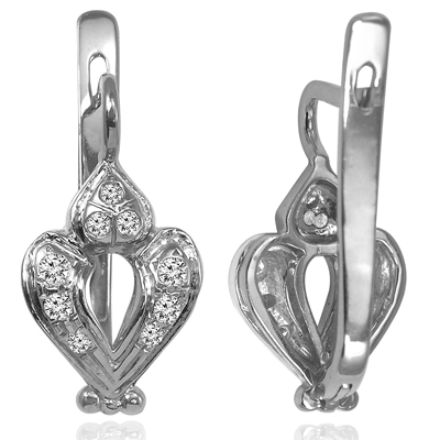 14k Gold Russian Style Diamond Earrings